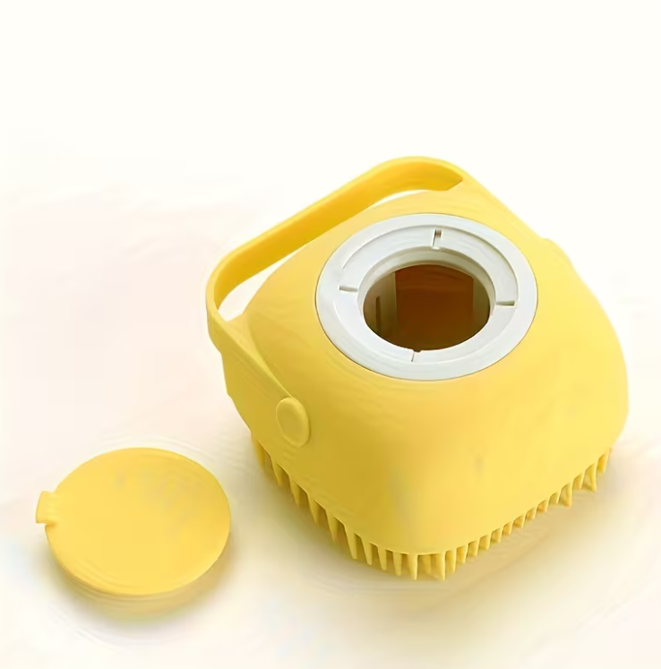 Brosse de Bain Silicone 2-en-1 pour Chien & Chat – Massage & Rangement Intégré