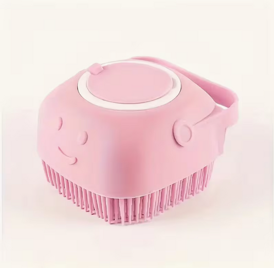 Brosse de Bain Silicone 2-en-1 pour Chien & Chat – Massage & Rangement Intégré