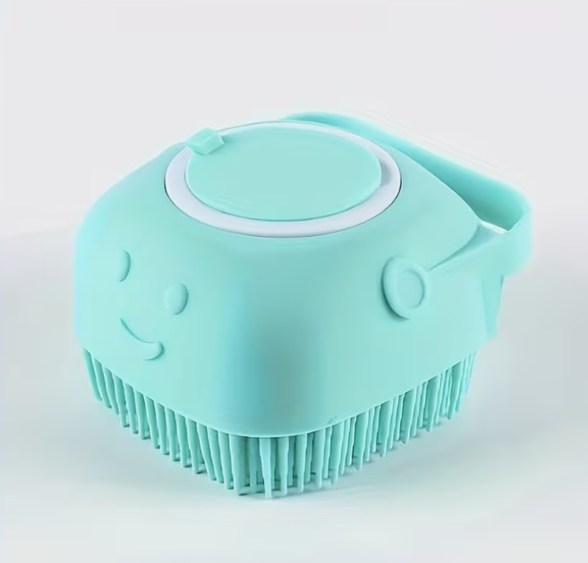 Brosse de Bain Silicone 2-en-1 pour Chien & Chat – Massage & Rangement Intégré